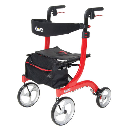 Drive Medical 4 Wheel Rollator Adjustable Height / Folding Aluminum Frame