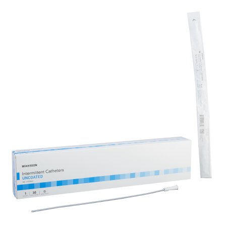Urethral Intermittent Catheter McKesson Straight Tip Uncoated PVC 14 Fr. 16 Inch