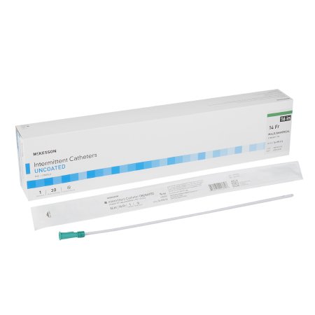 Urethral Intermittent Catheter McKesson Straight Tip Uncoated PVC 14 Fr. 16 Inch