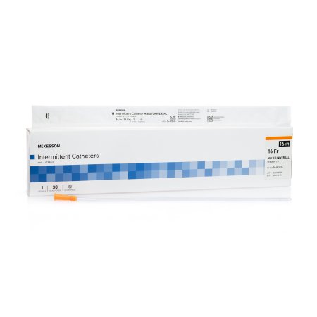 Urethral Intermittent Catheter McKesson Straight Tip Uncoated PVC 14 Fr. 16 Inch