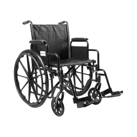 McKesson Dual Axle Desk Length Arm Black Upholstery Adult Wheelchair
