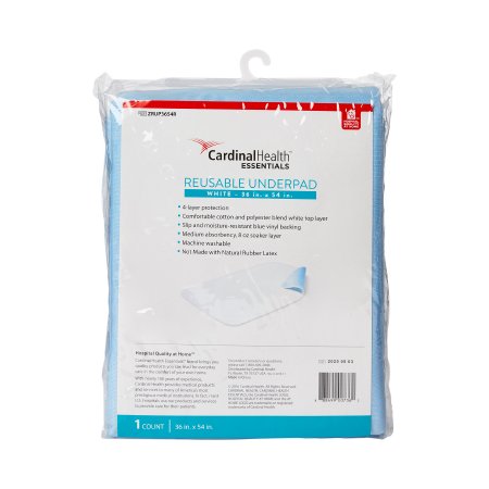 Cardinal Health™ Essentials 36 X 54 Inch Polyester / Rayon Moderate Absorbency Reusable Underpad