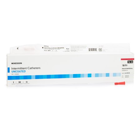 Urethral Intermittent Catheter McKesson Straight Tip Uncoated PVC 14 Fr. 16 Inch