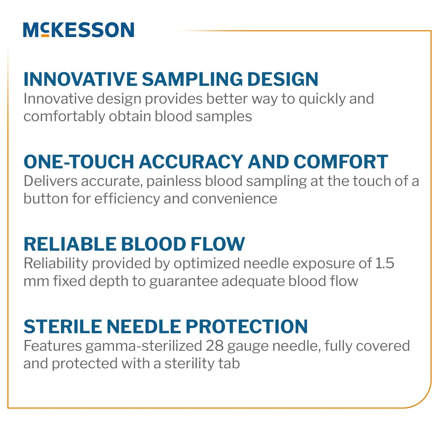 McKesson® 28G Safety Lancets – Push Button, Retractable (Sterile)