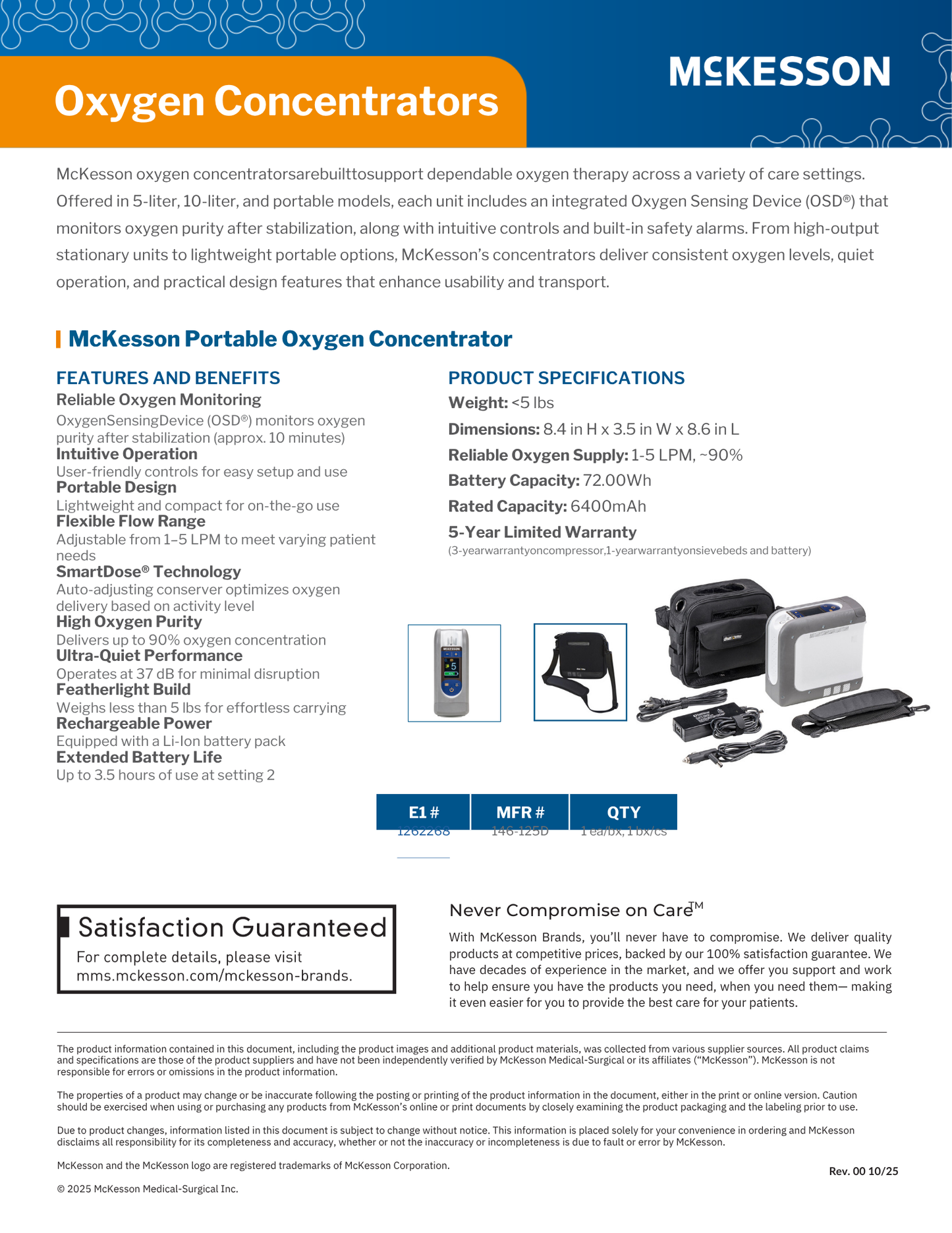 McKesson Oxygen Concentrator (AC Power) – 2 to 10 LPM
