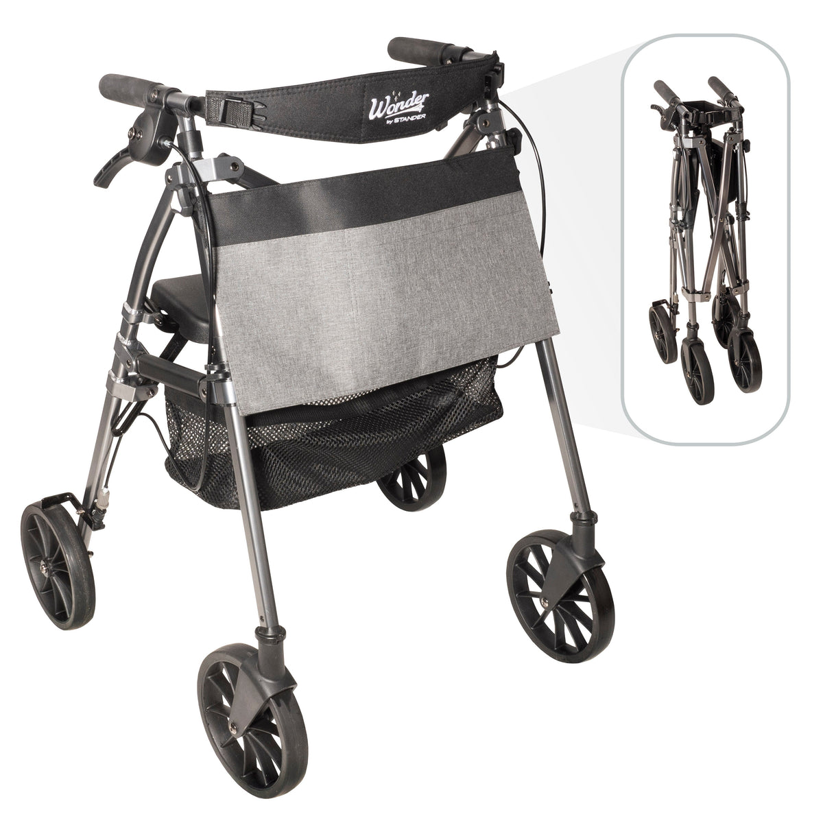 Stander Wonder Rollator Plus with 8" Wheels product image