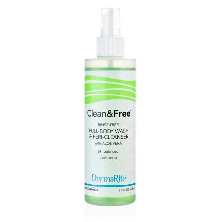 DermaRite Rinse-Free Scented Shampoo and Body Wash Clean & Free® 7.5 oz. Pump Bottle