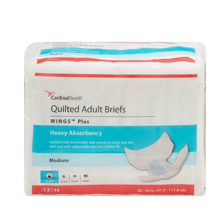 Cardinal Unisex Adult Incontinence Brief Wings™ Large Disposable Heavy Absorbency