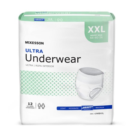 Unisex Adult Absorbent Underwear McKesson Ultra Pull On with Tear Away Seams Disposable Heavy Absorbency
