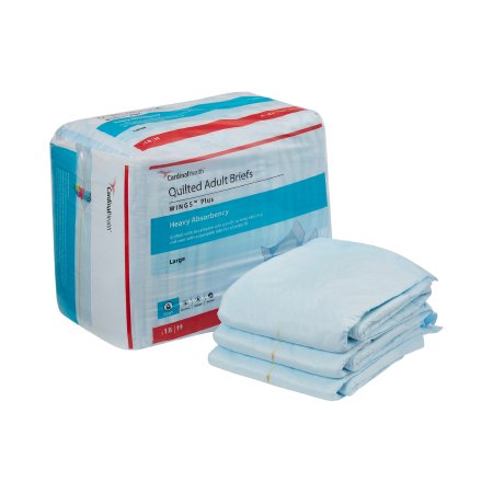 Cardinal Unisex Adult Incontinence Brief Wings™ Large Disposable Heavy Absorbency