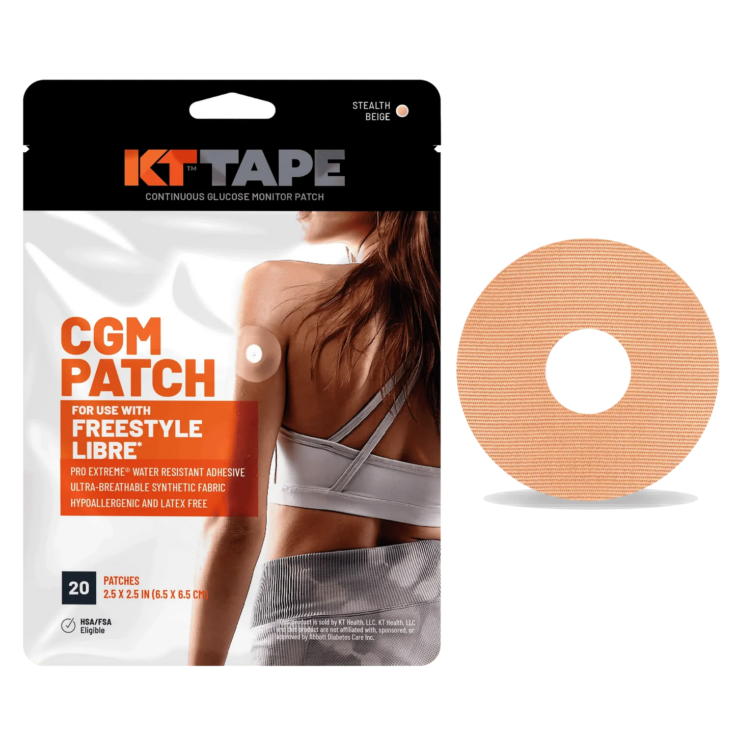 KT Tape CGM Patch for FreeStyle Libre 2 & 3 - 20 Count