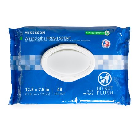 McKesson Personal Cleansing Wipe McKesson Soft Pack Scented 48 Count 1246809