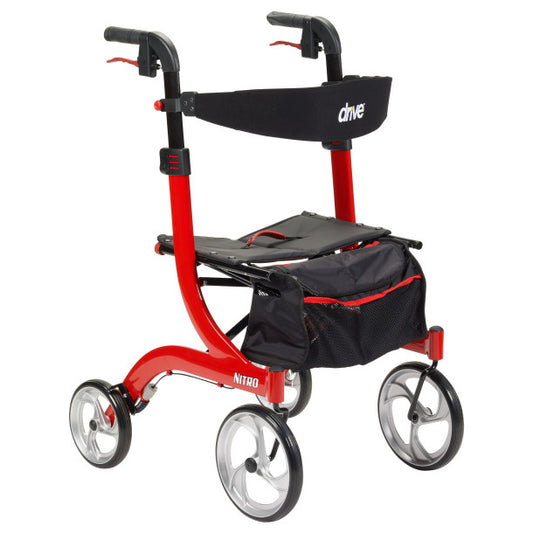 Drive Medical 4 Wheel Rollator Adjustable Height / Folding Aluminum Frame