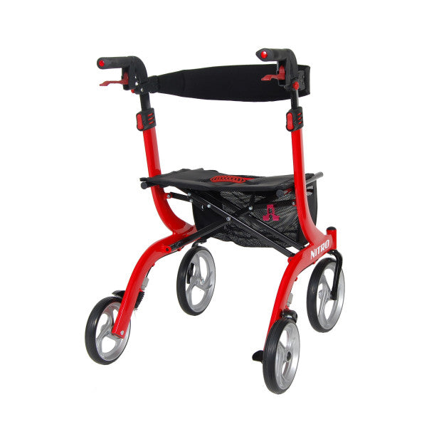 Drive Medical 4 Wheel Rollator Adjustable Height / Folding Aluminum Frame