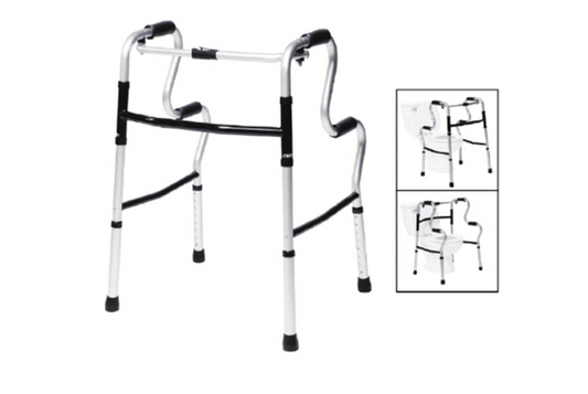 Graham-Field Single Release Folding Walker Adjustable Height Lumex® UpRise Onyx Aluminum Frame 400 lbs. Weight Capacity 32 to 39 Inch Height