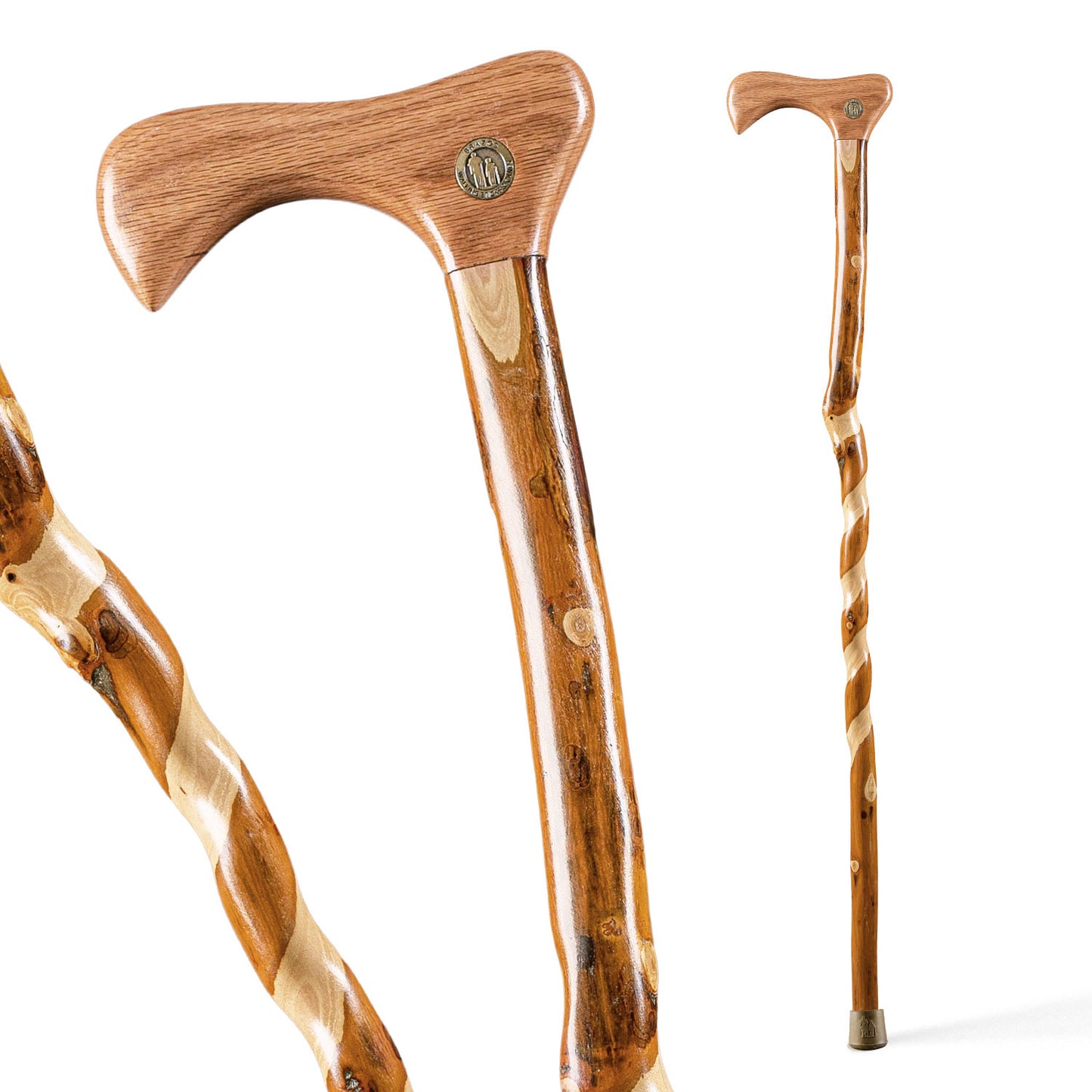 Brazos Free-Form Hickory Walking Cane - 37 Inch Height